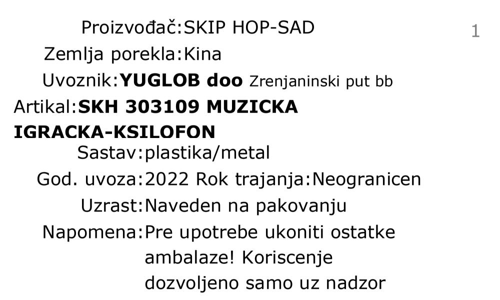 Skip Hop dečija igračka - ksilofon 303109 deklaracija